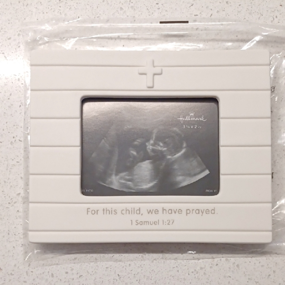 White Ceramic Hallmark Photo Frame child, we prayed for